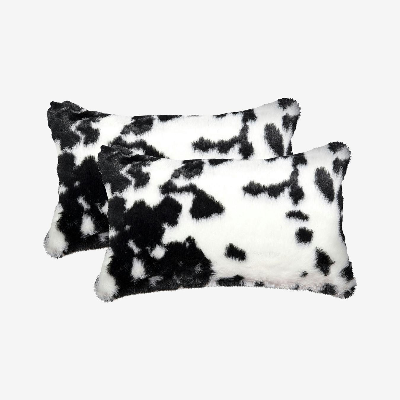 Faux fur outlet throw pillow set